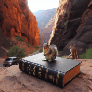 Chipmunks exploring Shakespeares works in Arizona’s wilderness.