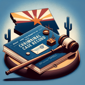 Conceptual illustration of Arizonas criminal justice system and record sealing benefits.